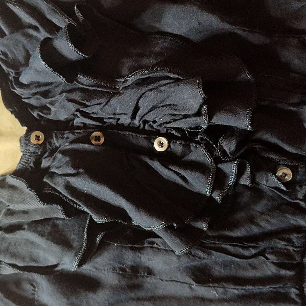 Hollister Women's Navy Blue Ruffle Top - Picture 2 of 5